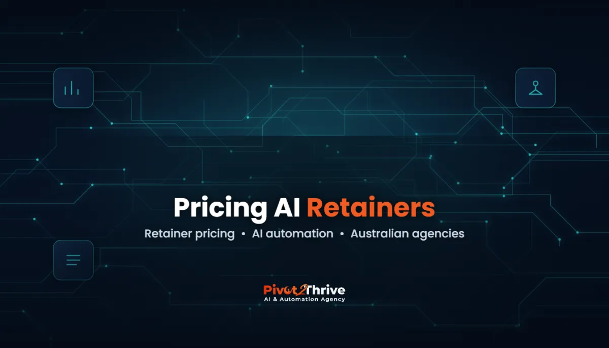 AI automation retainer pricing Australia — Pivot 2 Thrive editorial cover