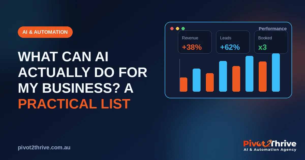 What can AI do for my business shown as a practical list of use cases