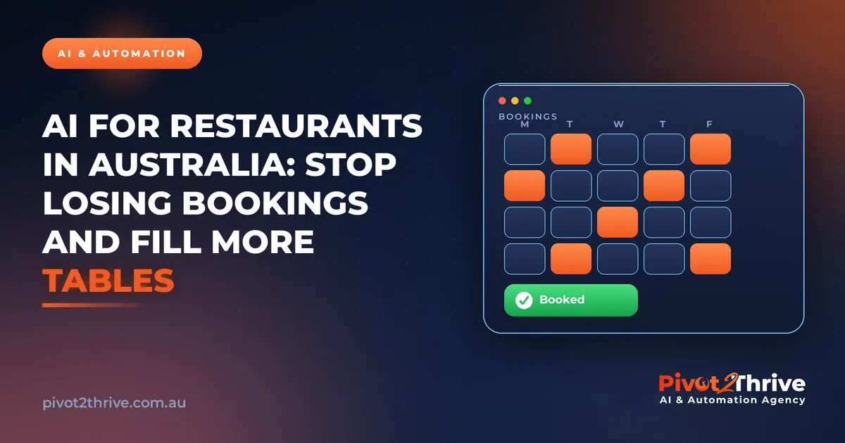 AI for Restaurants in Australia: Stop Losing Bookings and Fill More Tables | Pivot2Thrive