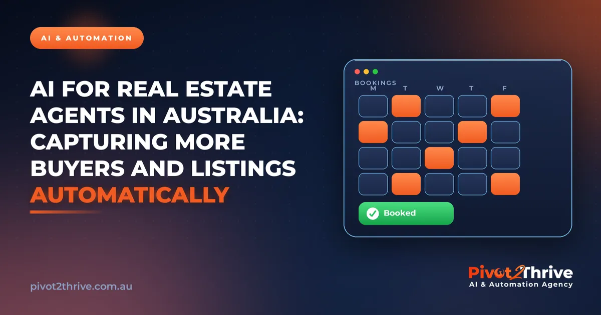 AI for Real Estate Agents in Australia: Capturing More Buyers and Listings Automatically | Pivot2Thrive