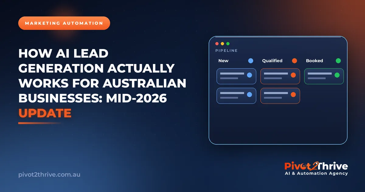 How AI Lead Generation Actually Works for Australian Businesses: Mid-2026 Update | Pivot2Thrive AI & Automation