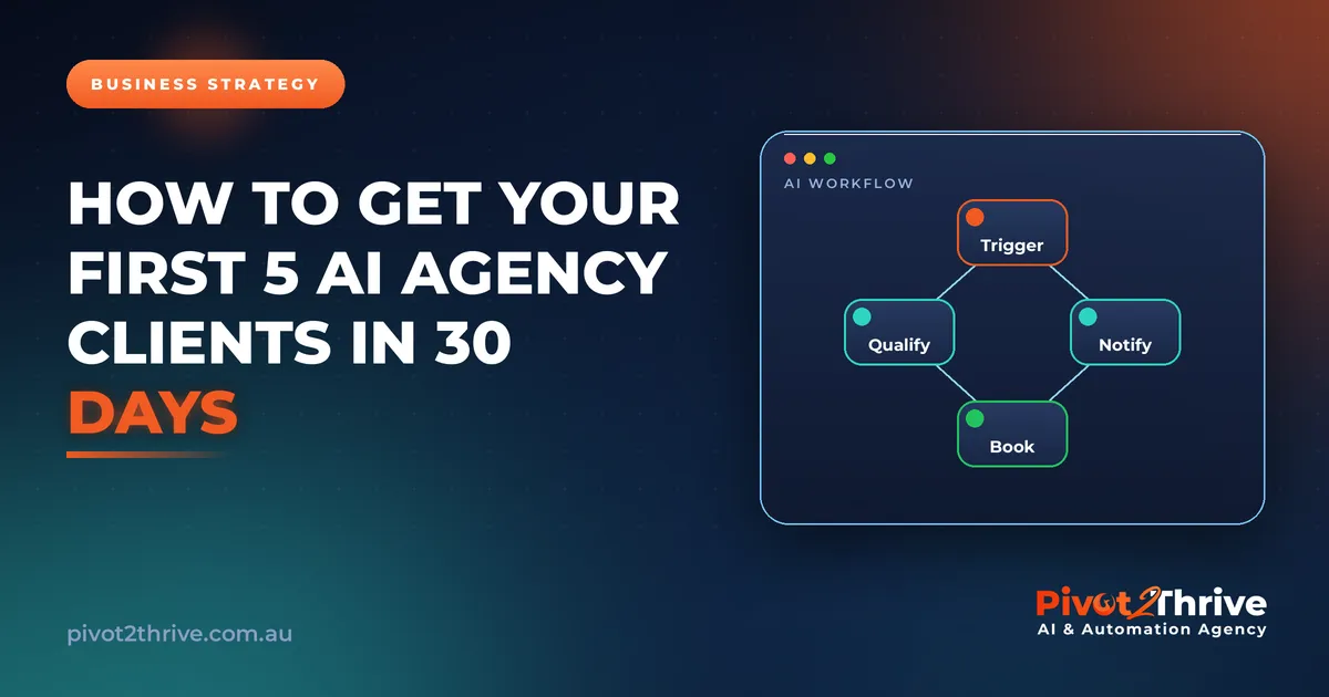 How to Get Your First 5 AI Agency Clients in 30 Days | Pivot2Thrive AI & Automation