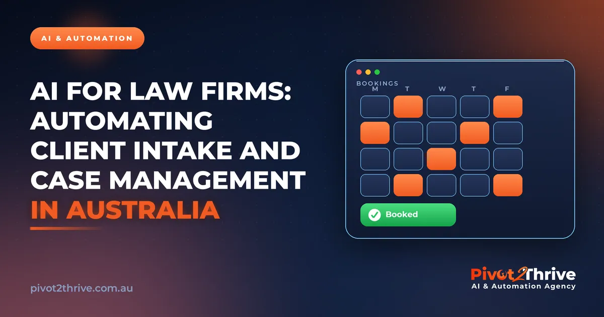 AI for Law Firms: Automating Client Intake and Case Management in Australia | Pivot2Thrive AI & Automation
