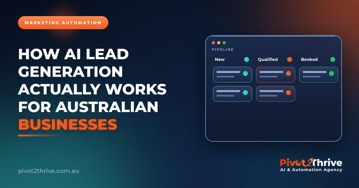 How AI Lead Generation Actually Works for Australian Businesses | Pivot2Thrive AI & Automation