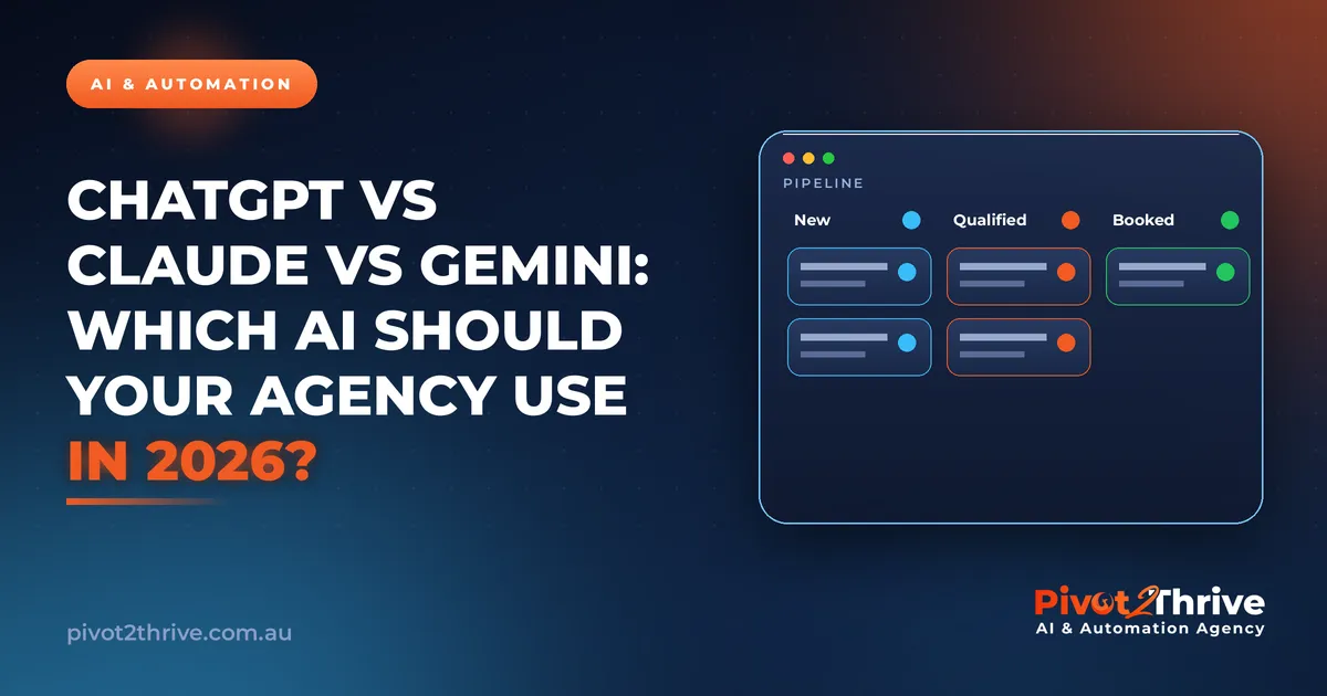 ChatGPT vs Claude vs Gemini: Which AI Should Your Agency Use in 2026? | Pivot2Thrive AI & Automation