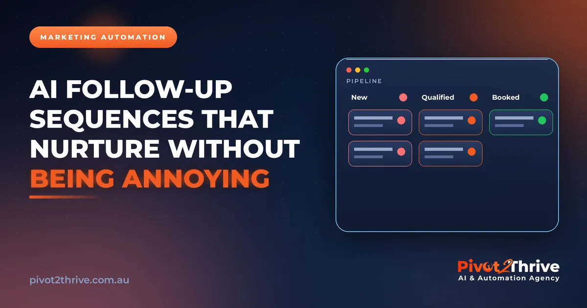 AI Follow-Up Sequences That Nurture Without Being Annoying | Pivot2Thrive