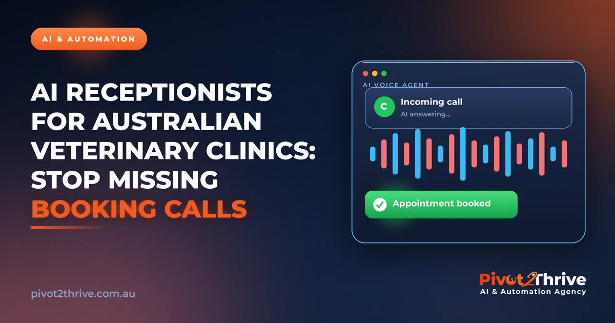 AI receptionist voice agent answering veterinary clinic booking calls in Australia