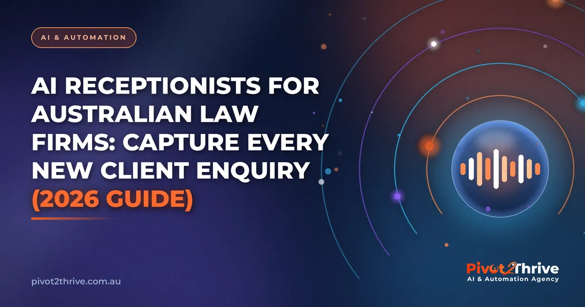 AI receptionist for law firms in Australia answering client enquiries and booking consultations after hours