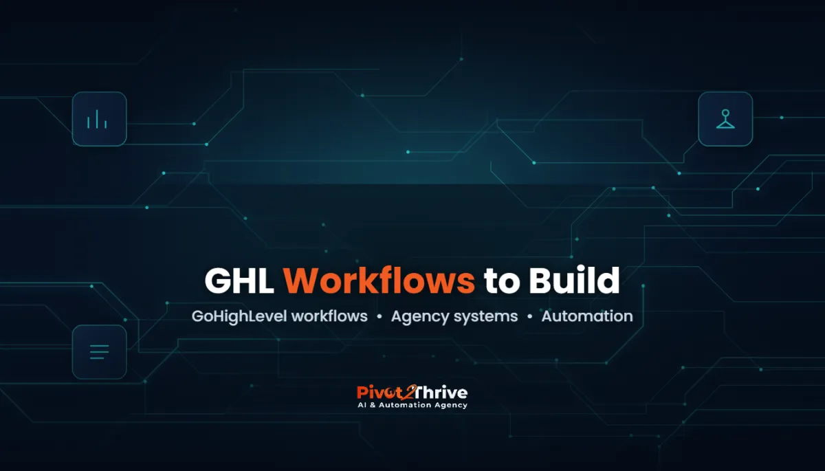GoHighLevel workflow templates for Australian agencies — Pivot 2 Thrive editorial cover