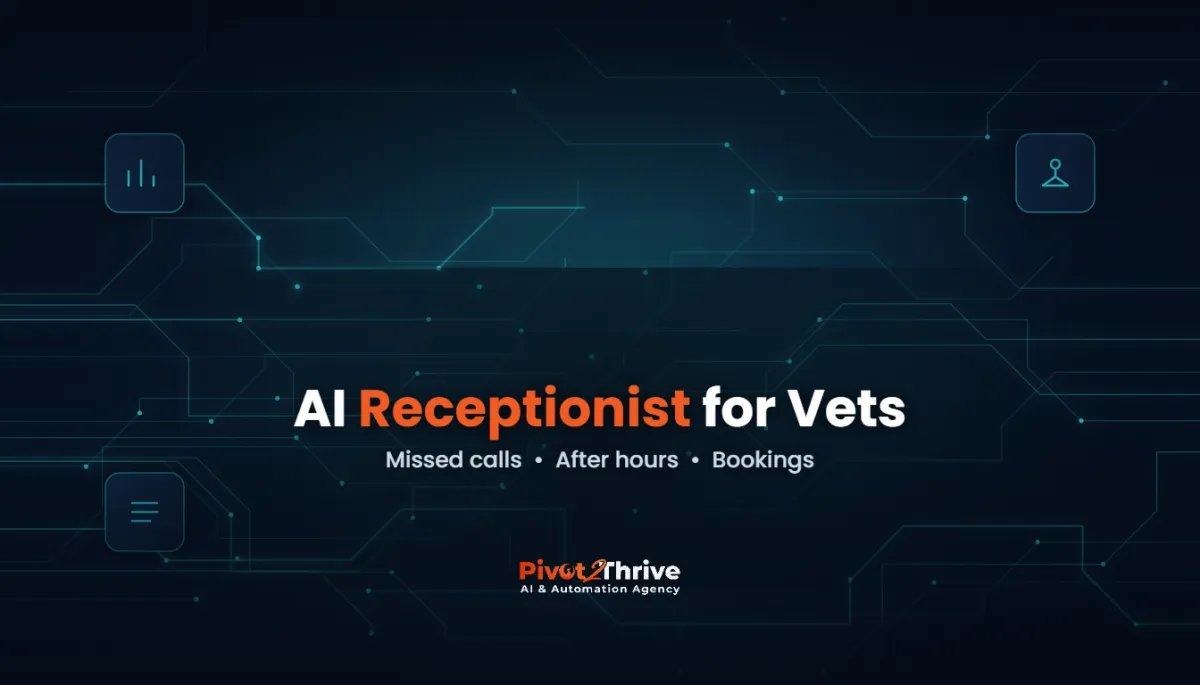 AI receptionist for Australian vet clinics answering missed calls, after-hours enquiries and bookings