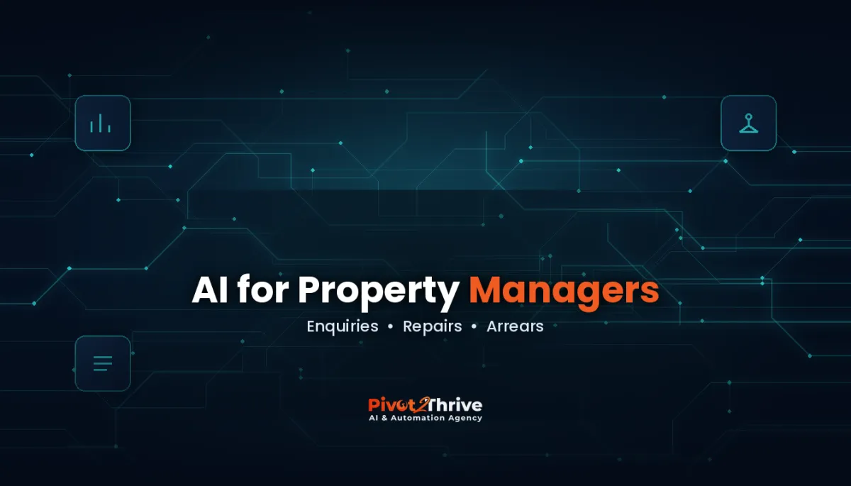 AI for property managers in Australia cover showing automated enquiries, repairs and arrears follow-up