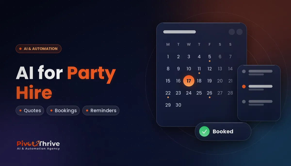 AI for party hire businesses in Australia - automated quotes, bookings and reminders for event hire
