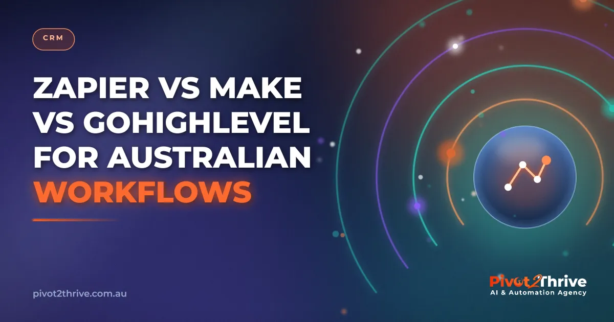 Zapier compared with Make and GoHighLevel for Australian business workflows