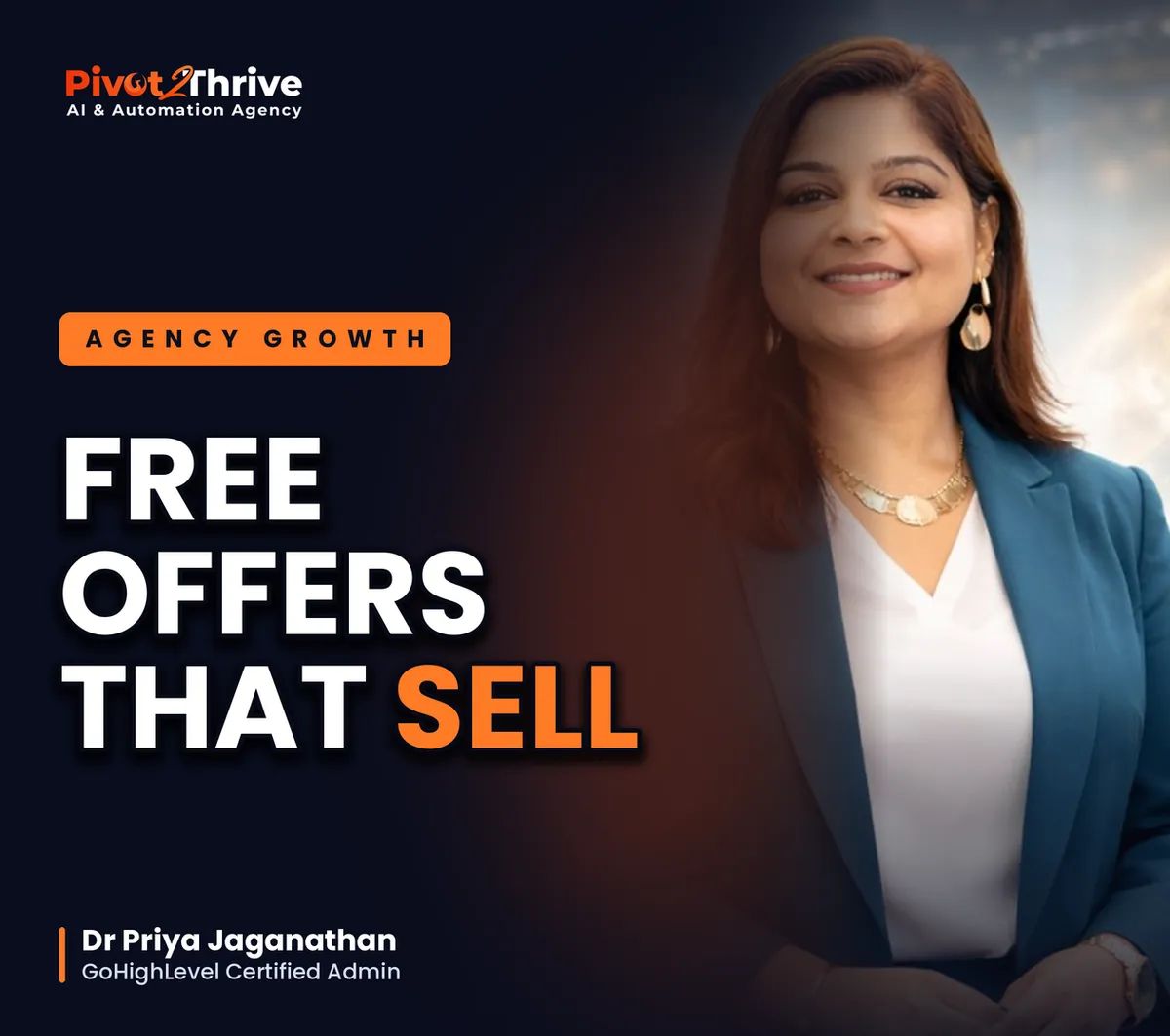 Lead magnets for AI agencies in Australia cover with Dr Priya Jaganathan and the words Free Offers That Sell