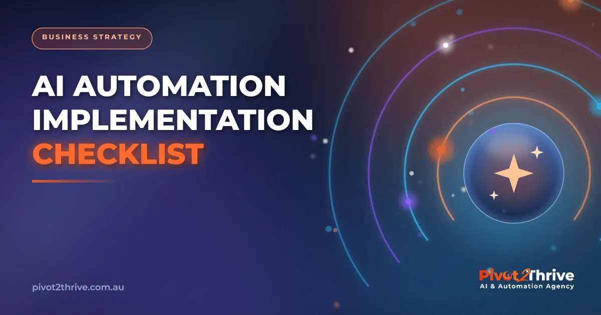 AI automation implementation checklist for an Australian business