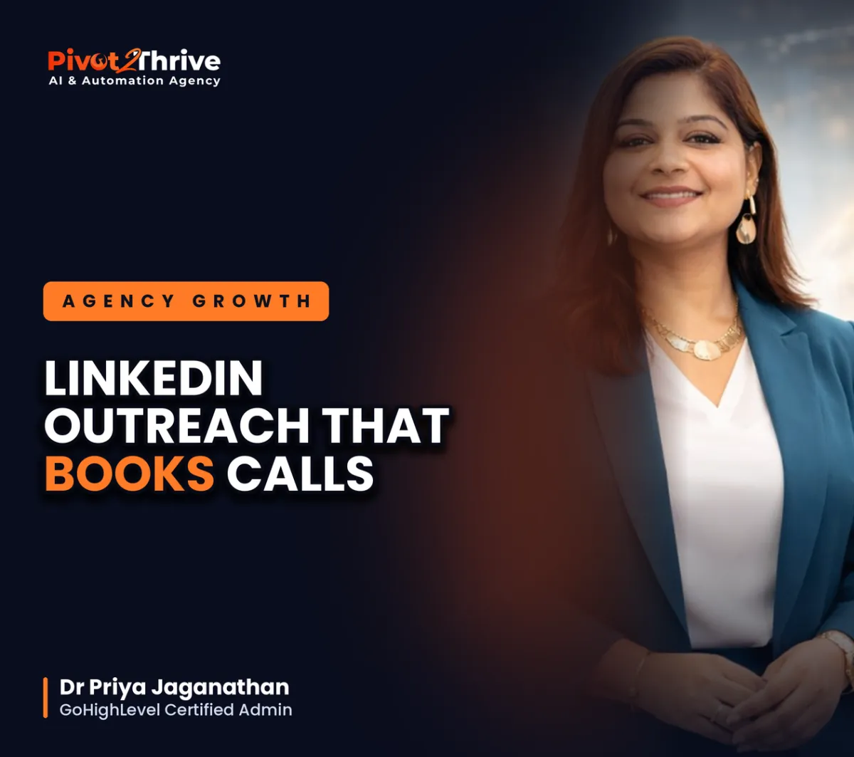LinkedIn outreach for AI agencies in Australia cover with Dr Priya Jaganathan