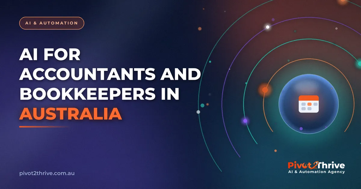 AI for accountants and bookkeepers in Australia — branded guide cover with calendar illustration