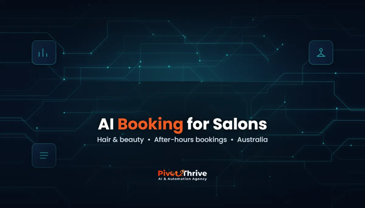 AI booking assistant for hair salons and beauty clinics in Australia — Pivot 2 Thrive editorial cover