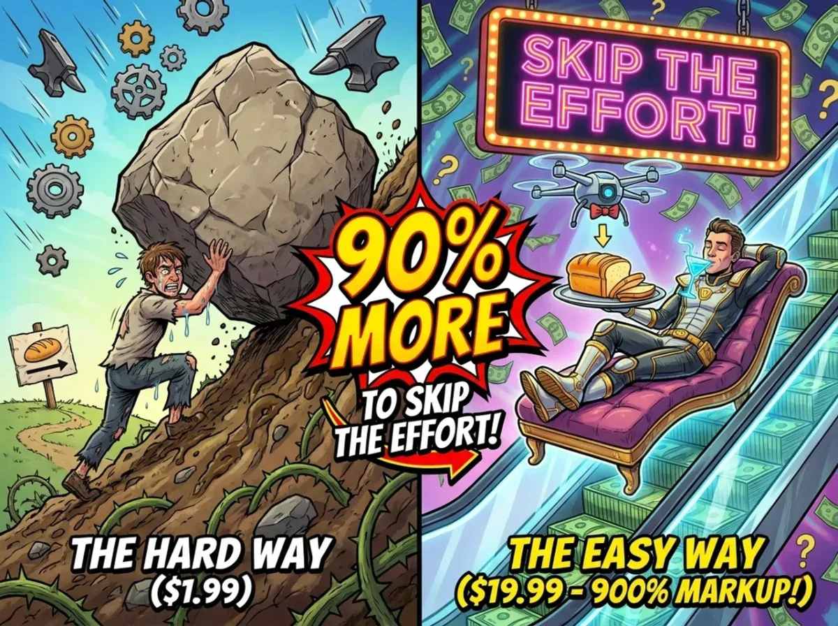 People pay up to 90% more to skip the effort