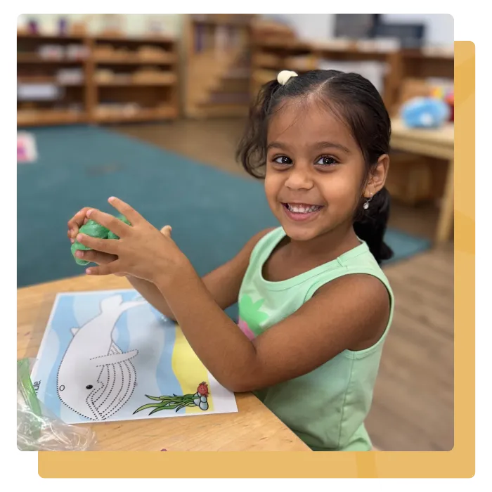 Child learning in preschool