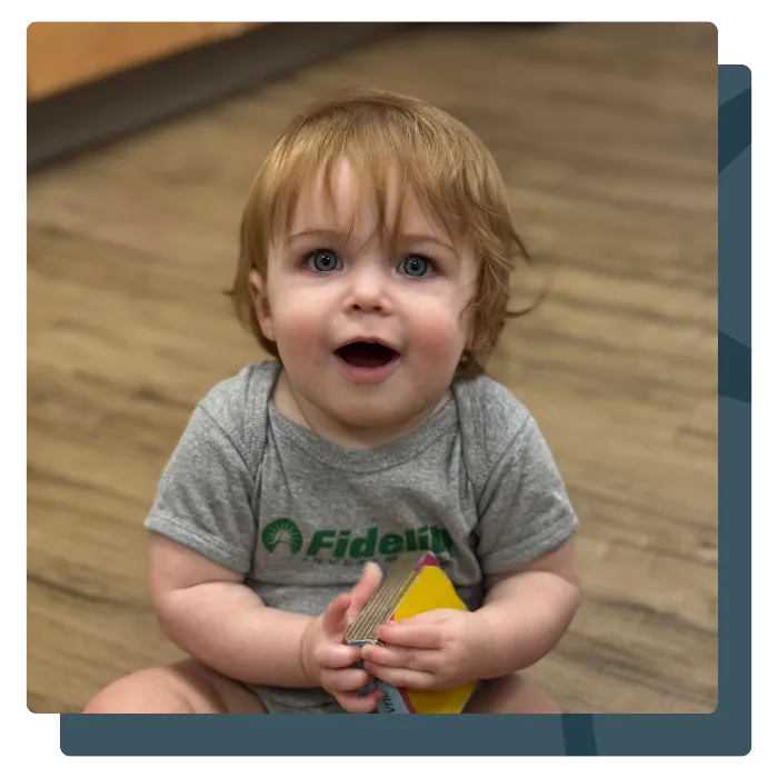 happy toddler in childcare