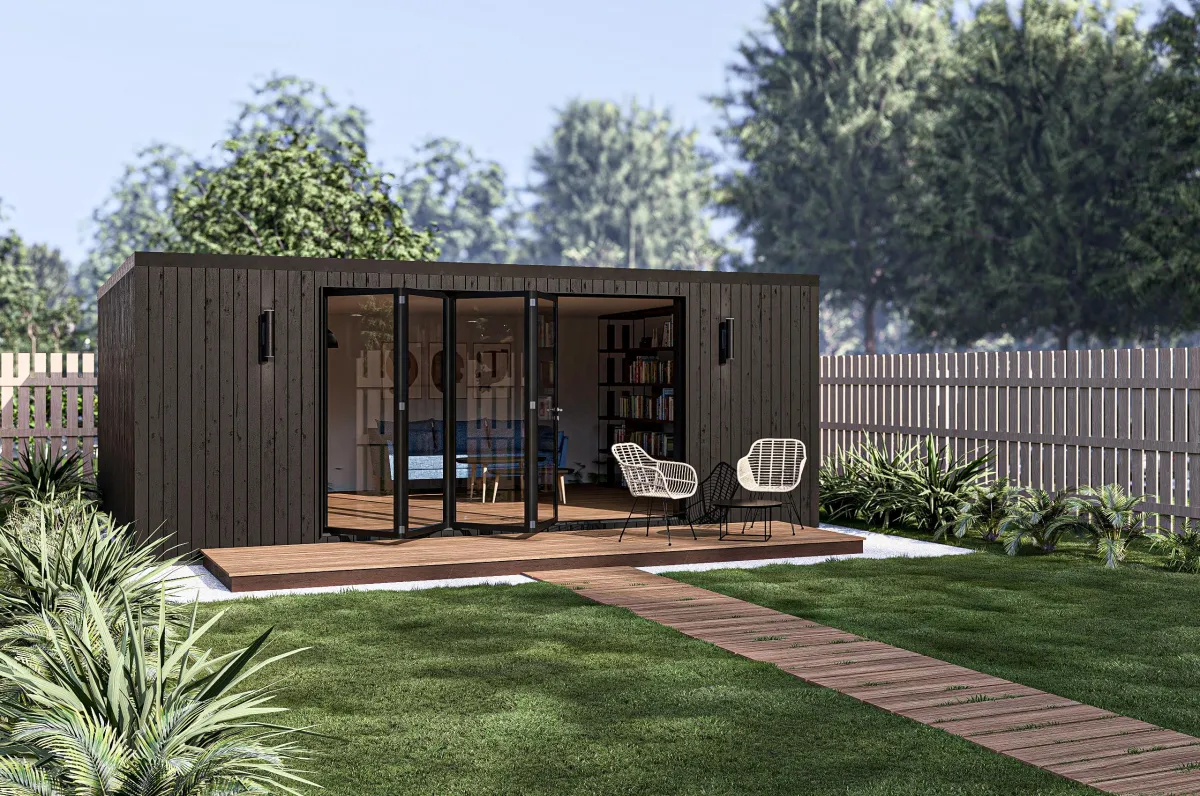 orange sofa inside white room