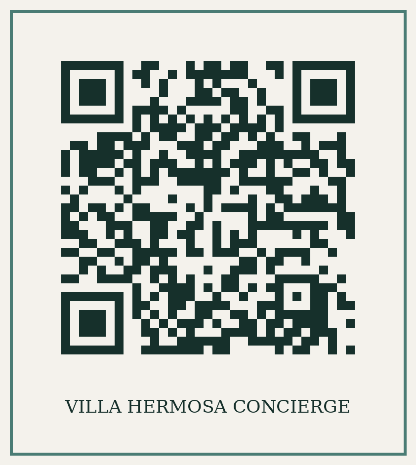 Scan to chat with the Villa Hermosa concierge on WhatsApp
