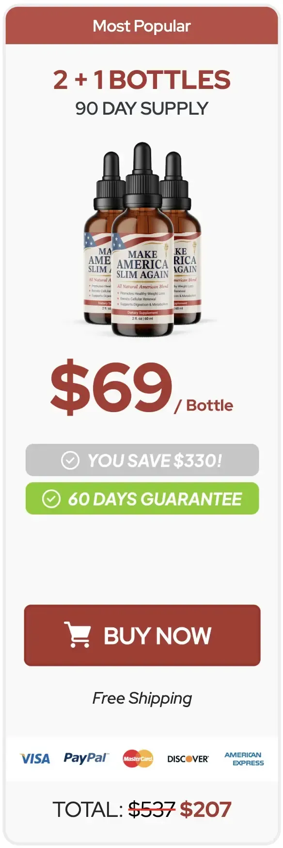 Order Make America Slim Again 3 Bottles