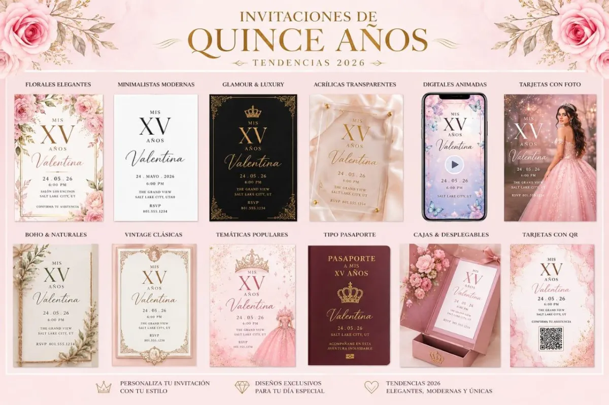 tendencias en invitaciones para quinceañeras