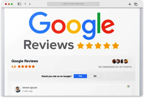 Automated review management system by CLR Solutions showing positive customer feedback for enhanced online reputation.