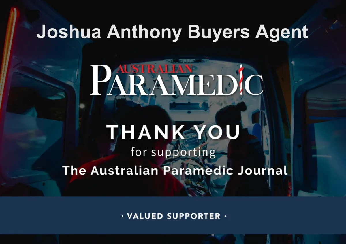 Joshua Anthony Buyers Agent supports Australian Paramedic