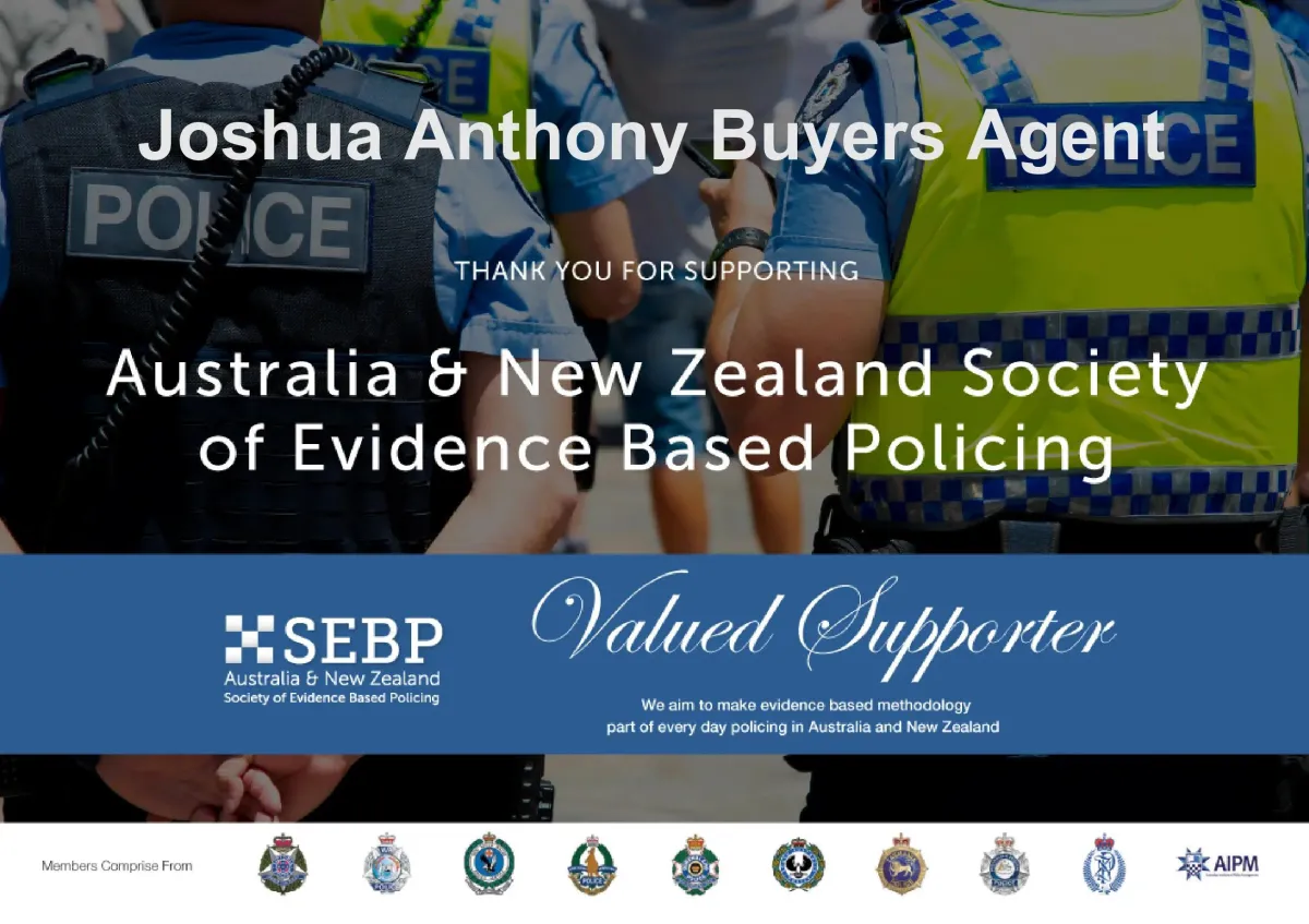 Joshua Anthony Buyers Agent supports Australian and New Zealand Society of Evidence Based Policing