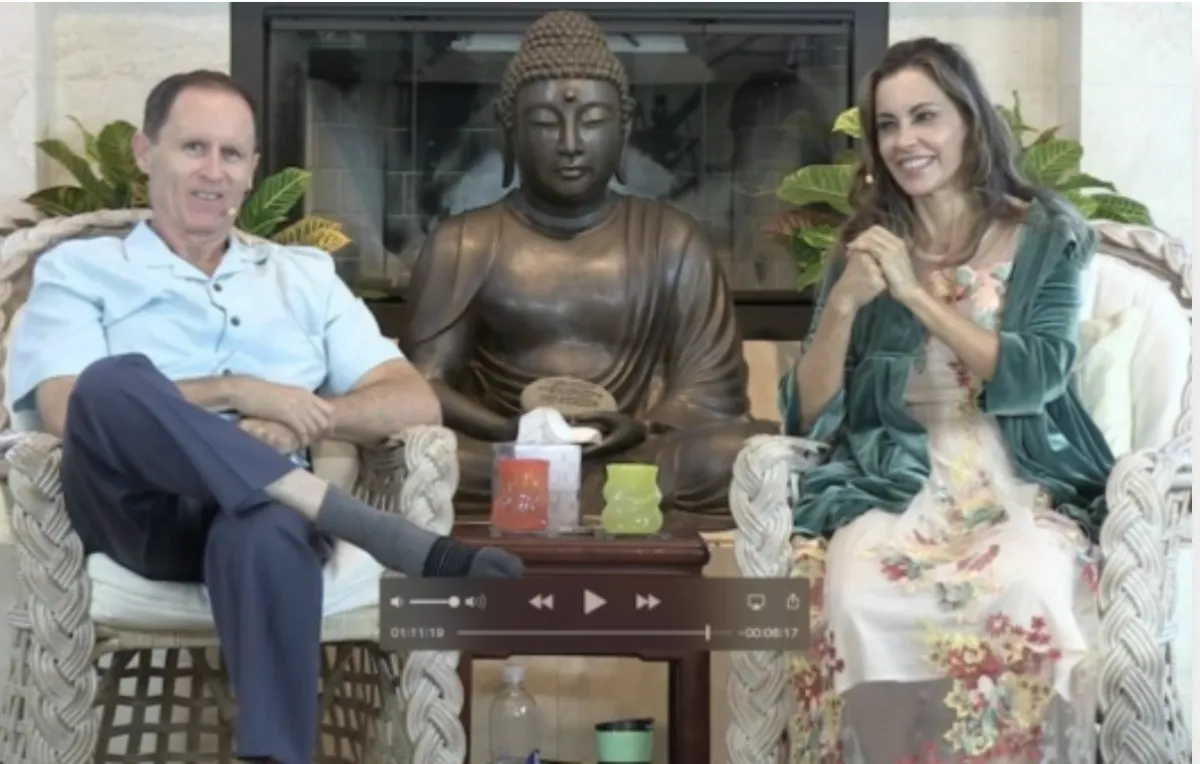 A group engaged in guided spiritual meditation