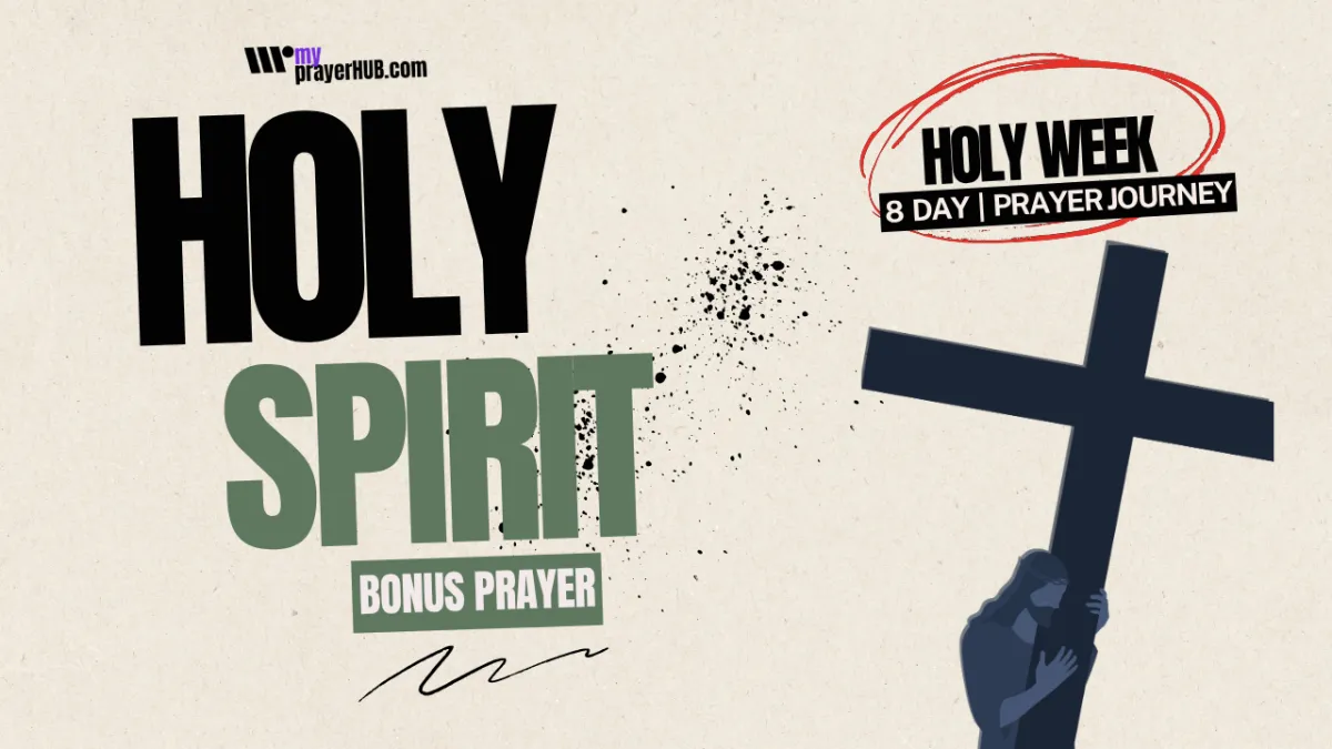 an audio prayer and devotional from the 8-day Holy Week Prayer Experience Audio by Ivory Channell Olamide the President of My Prayer HUB and online prayer library Titled Holy Spirit our Helper. Can be accessed by purchasing the full experience.