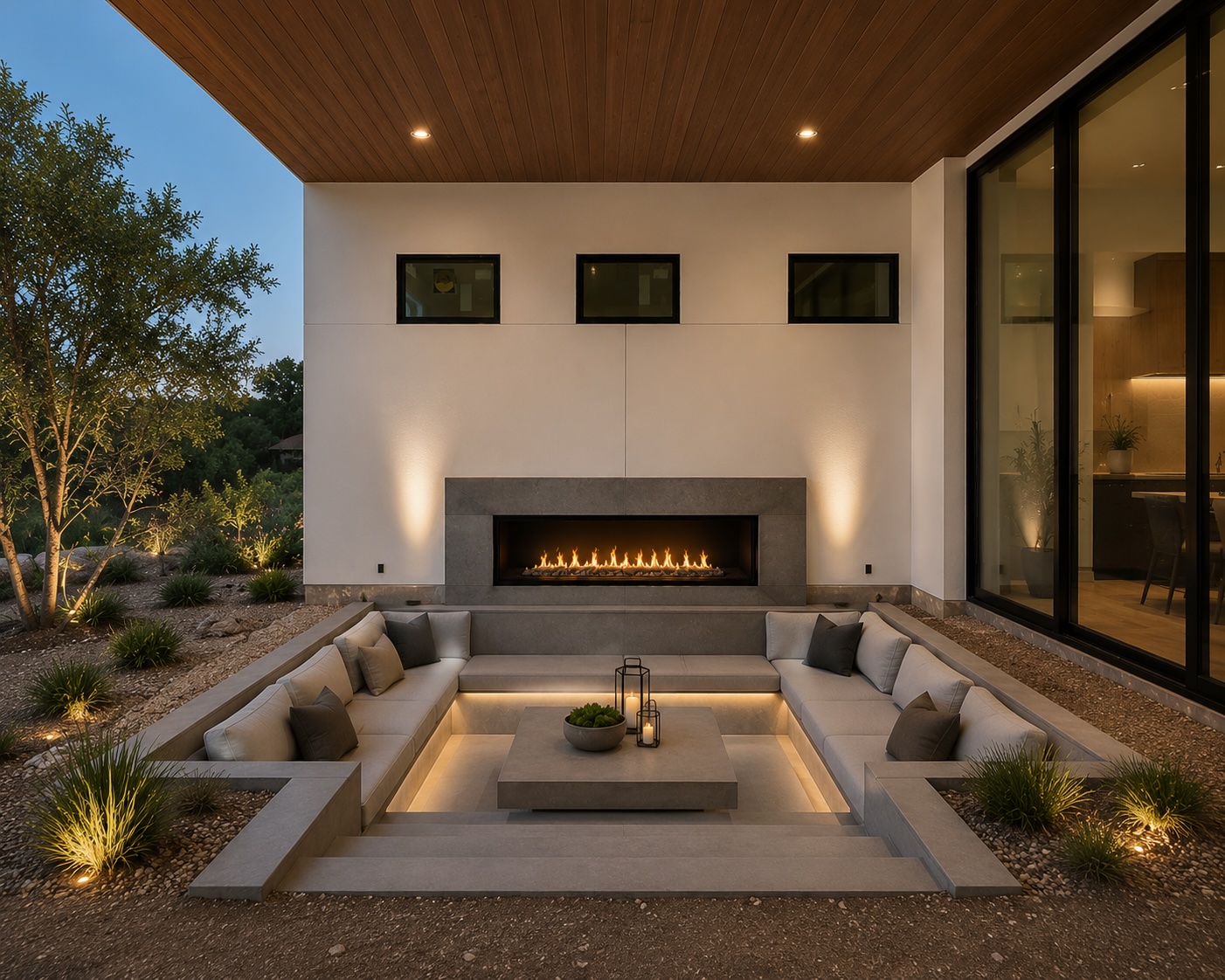 Modern House with Fire Place