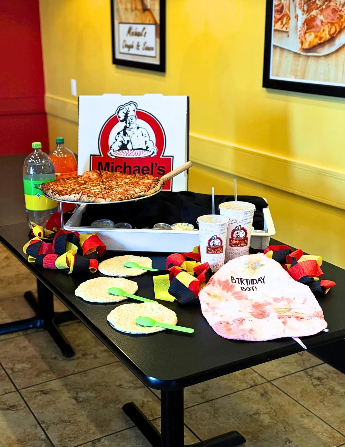 Tiny Chef pizza-making birthday party setup in Clarksville