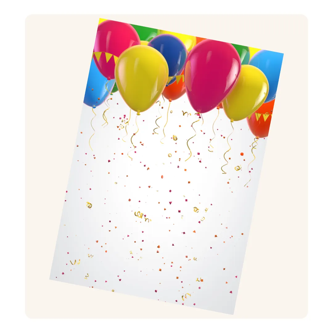 Birthday party paper invitations