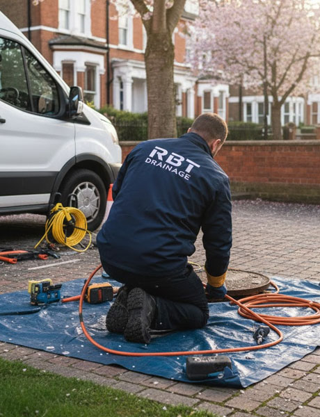 Plumber with customer in the bathroom