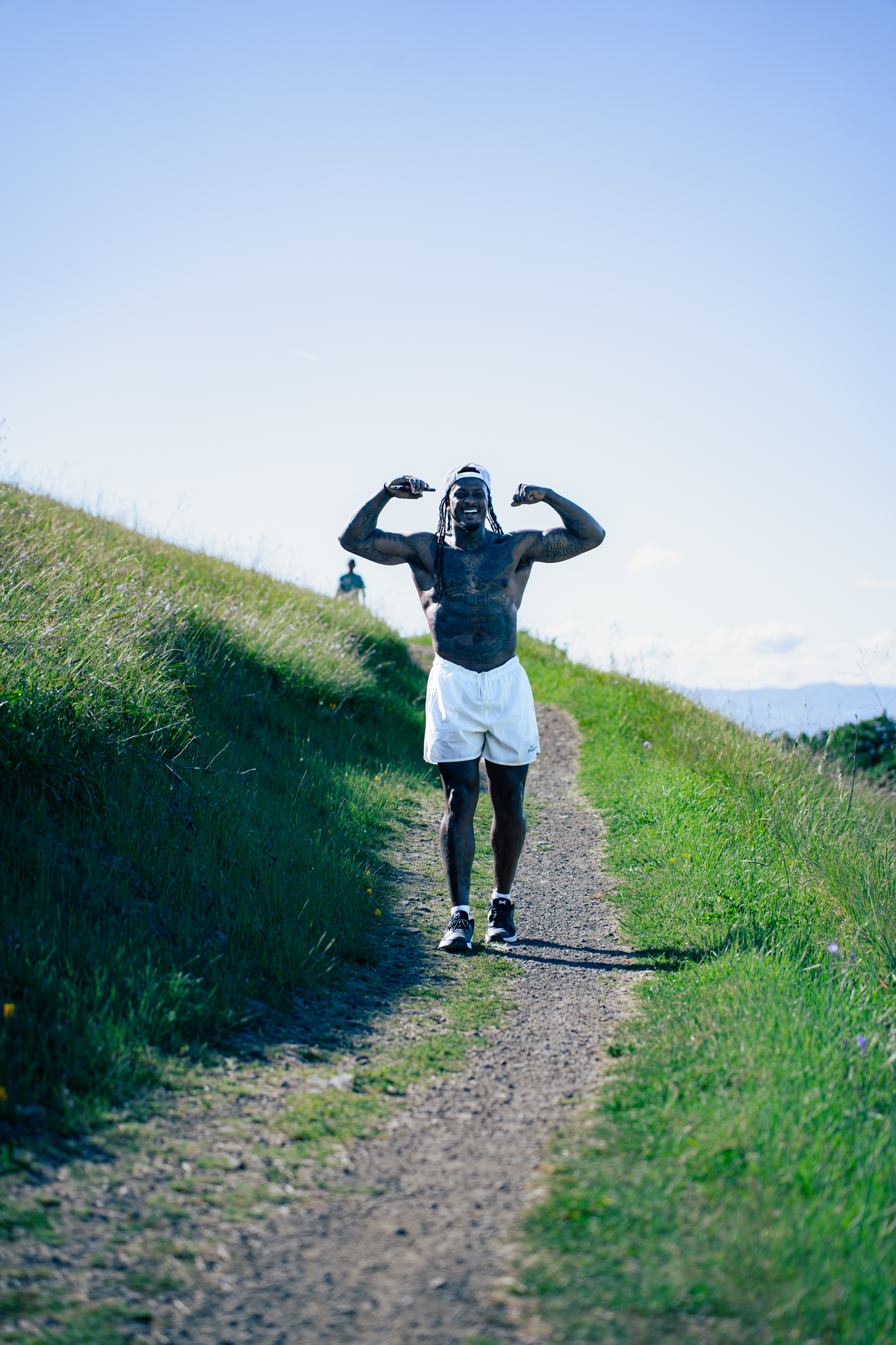 Confident athlete post-workout embodying physical and mental mastery
