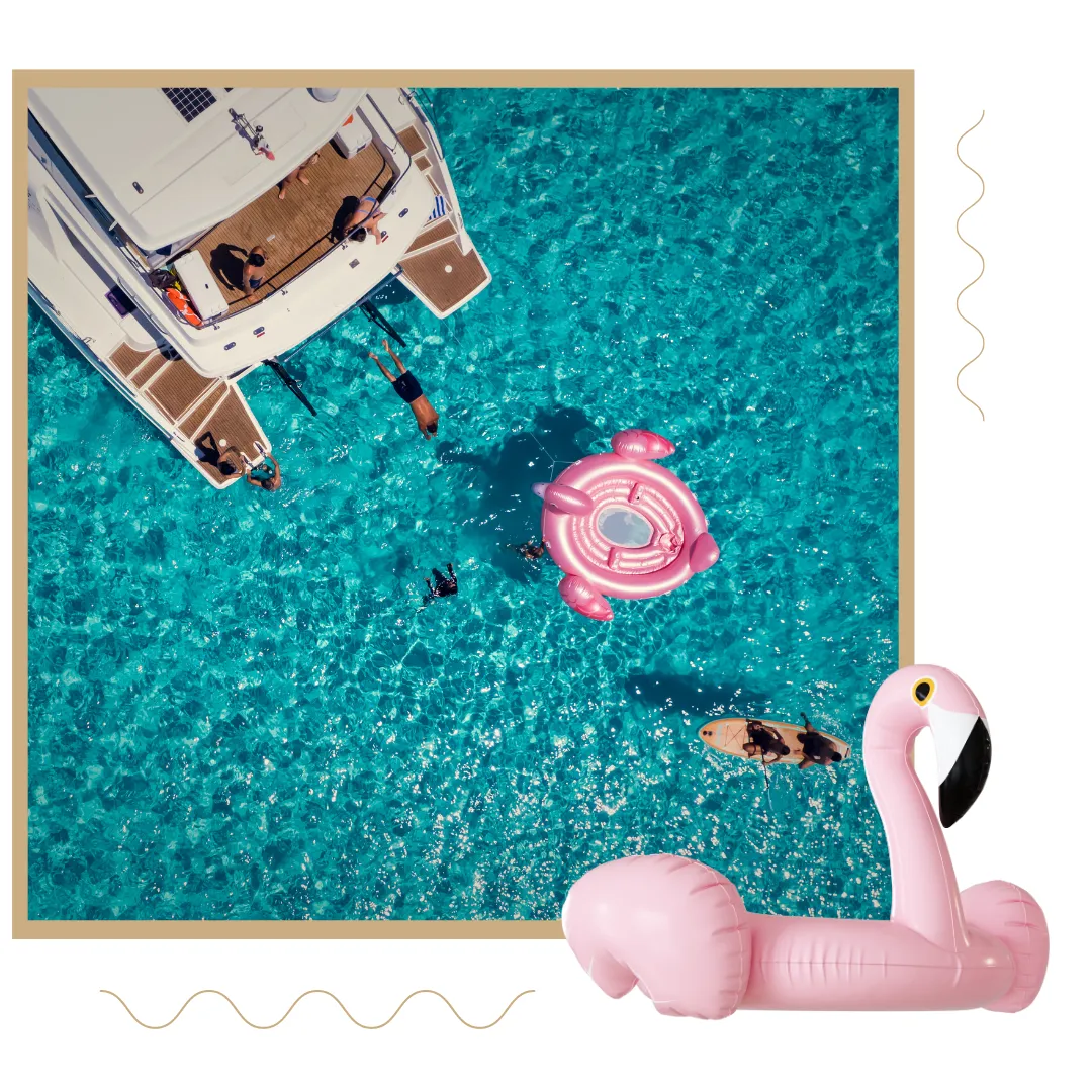 inflatable in a yacht