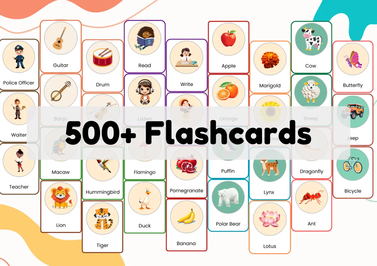 500+ Flashcards For Kids - Flashcards Bundle