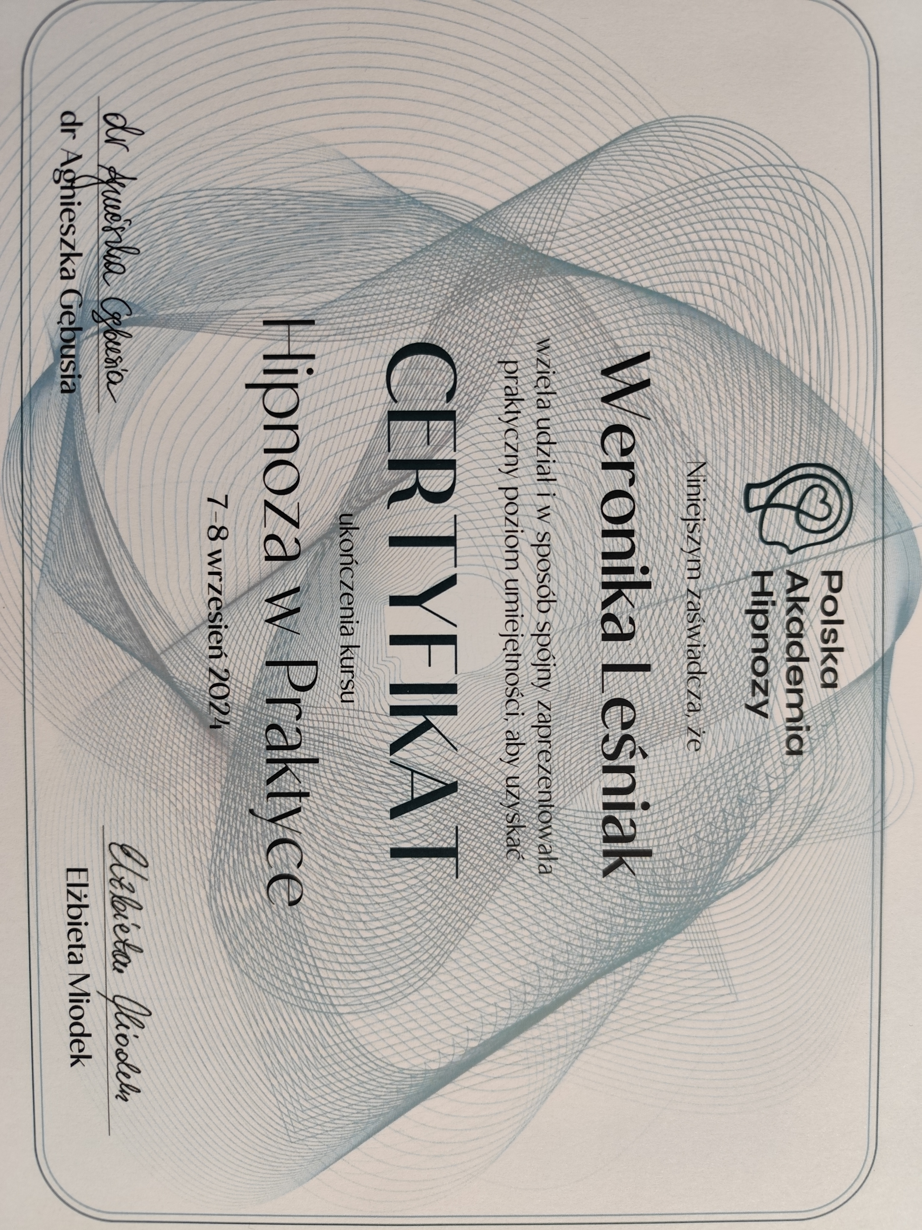 Weronika Leśniak hipnoterapia online