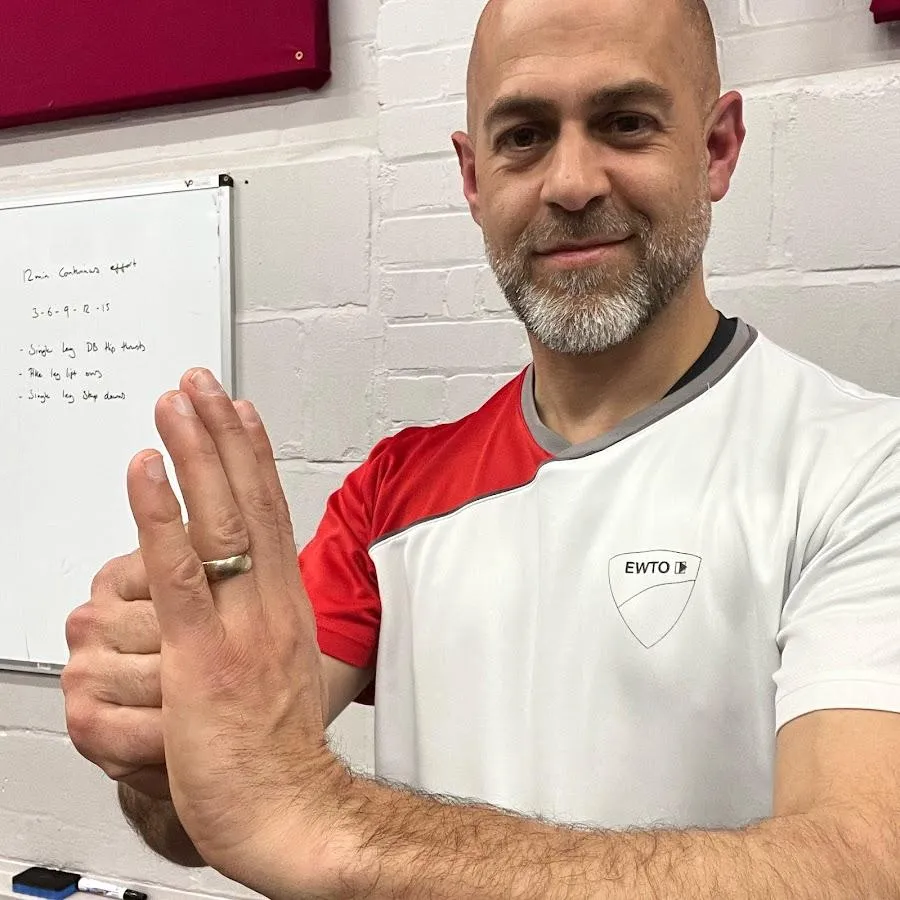 Image of sifu Ben Gosling, hands together in respect