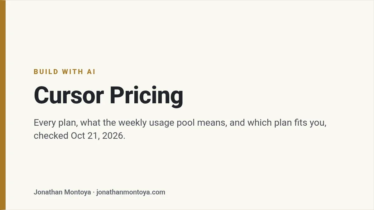 Title card: Cursor Pricing