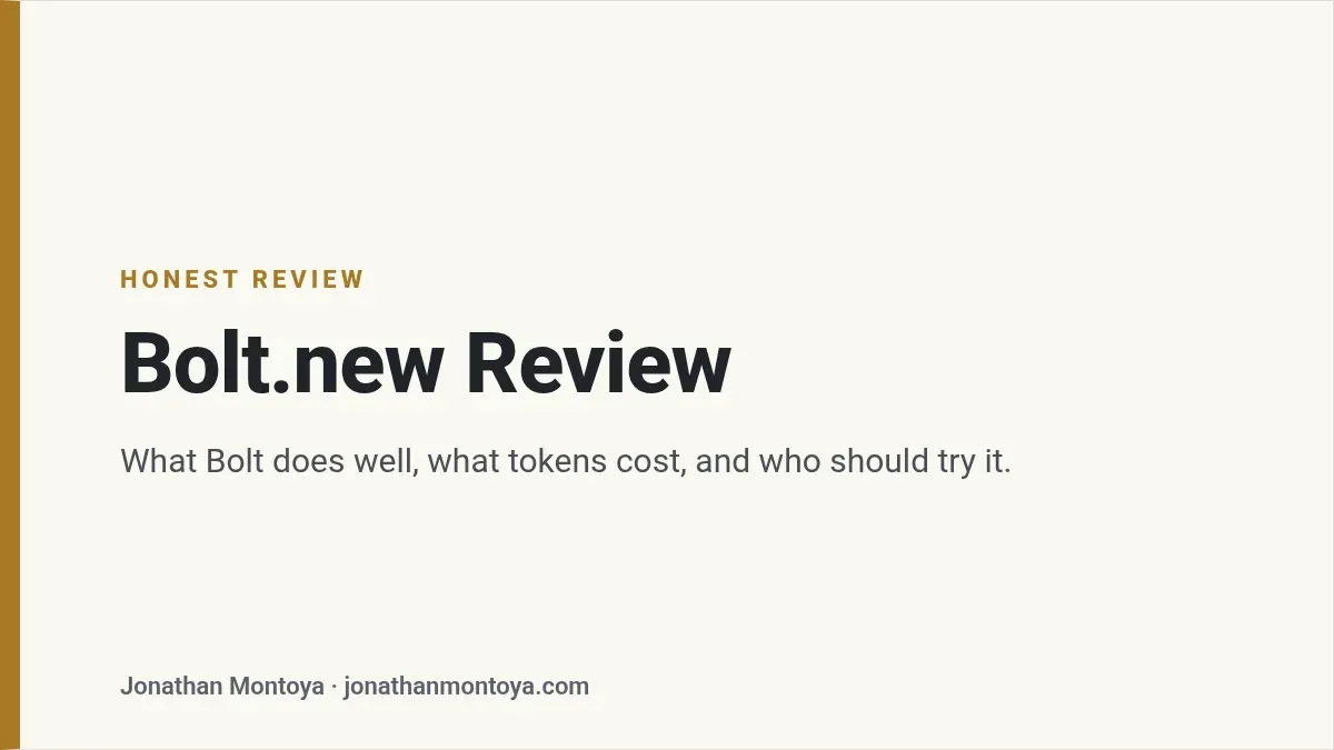 Title card: Bolt.new Review