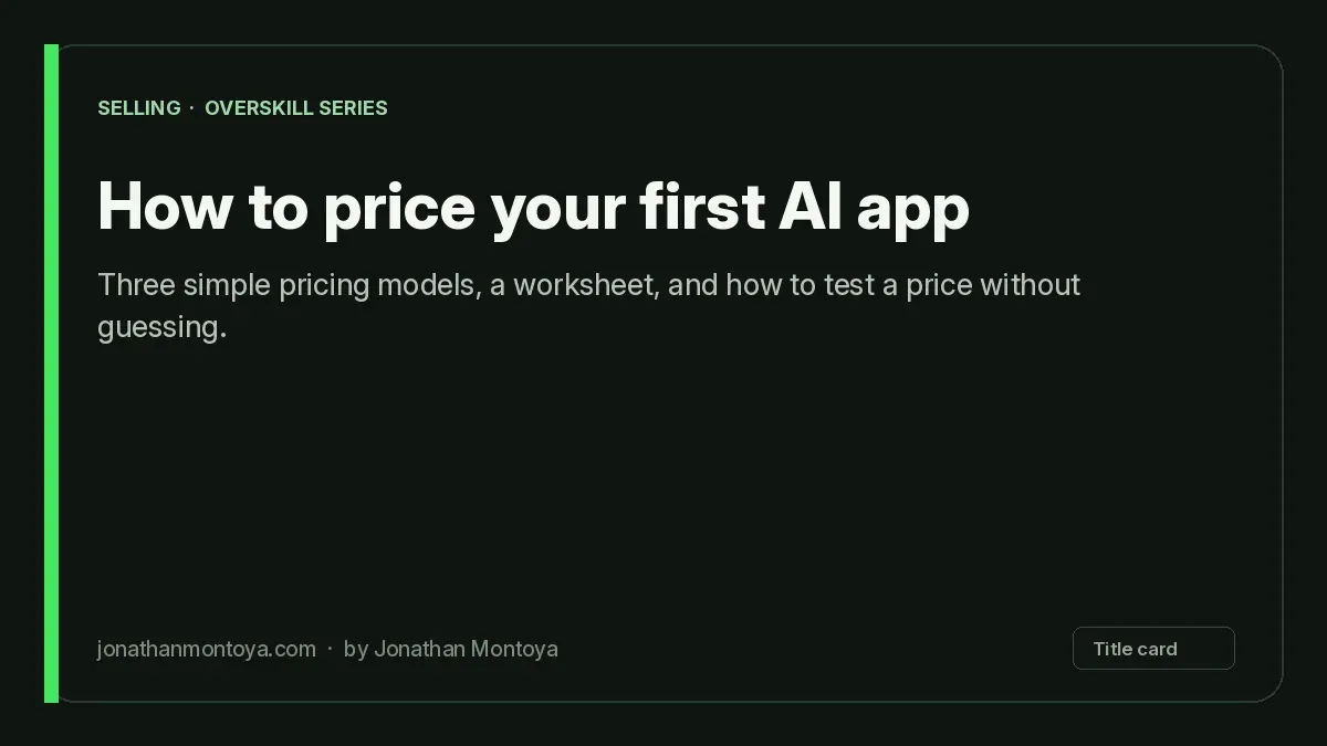 Title card: How to price your first AI app