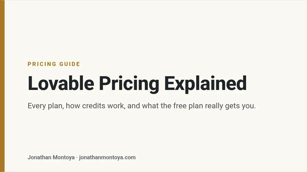 Title card: Lovable Pricing Explained