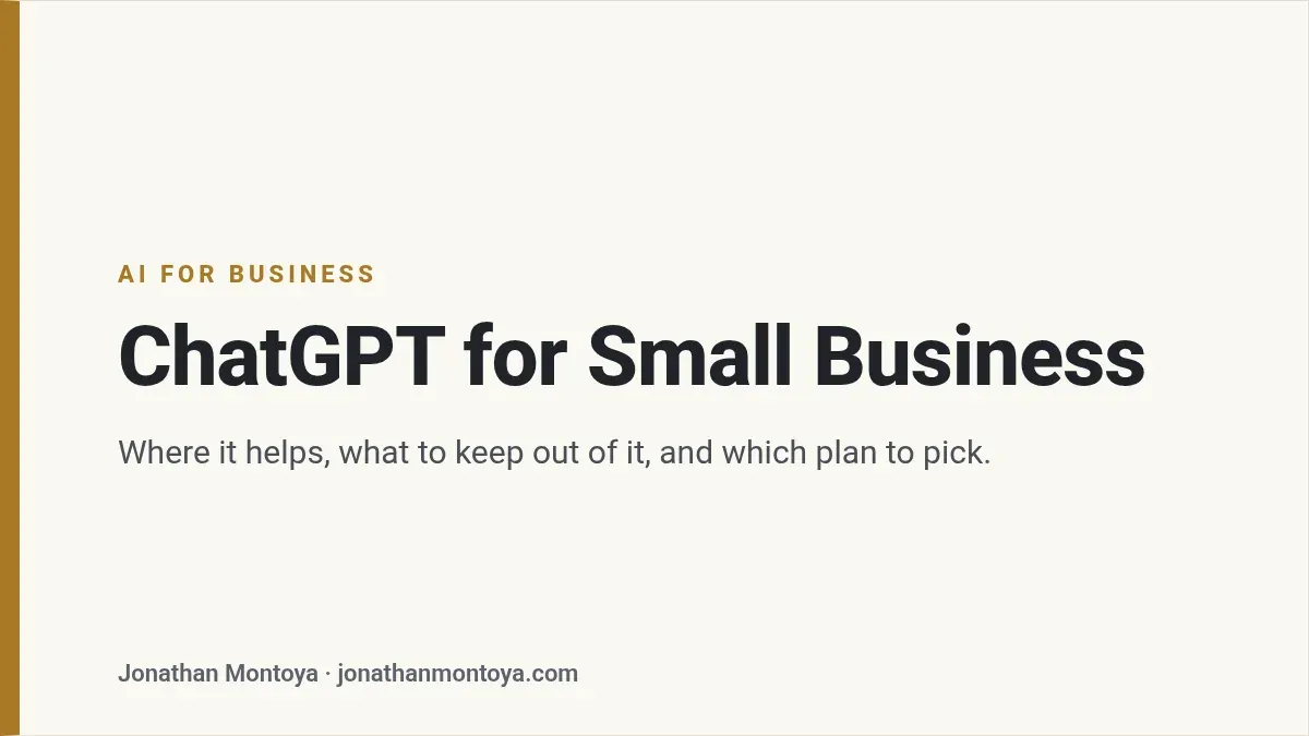 Title card: ChatGPT for Small Business
