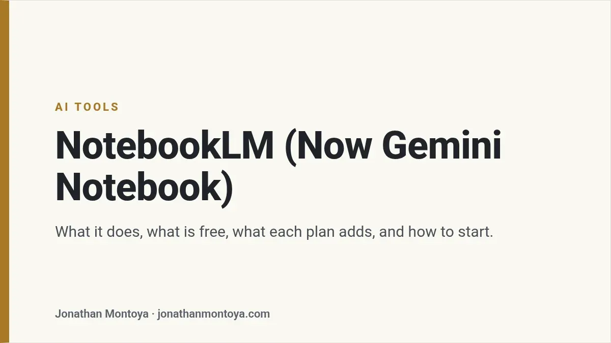 Title card: NotebookLM, now called Gemini Notebook