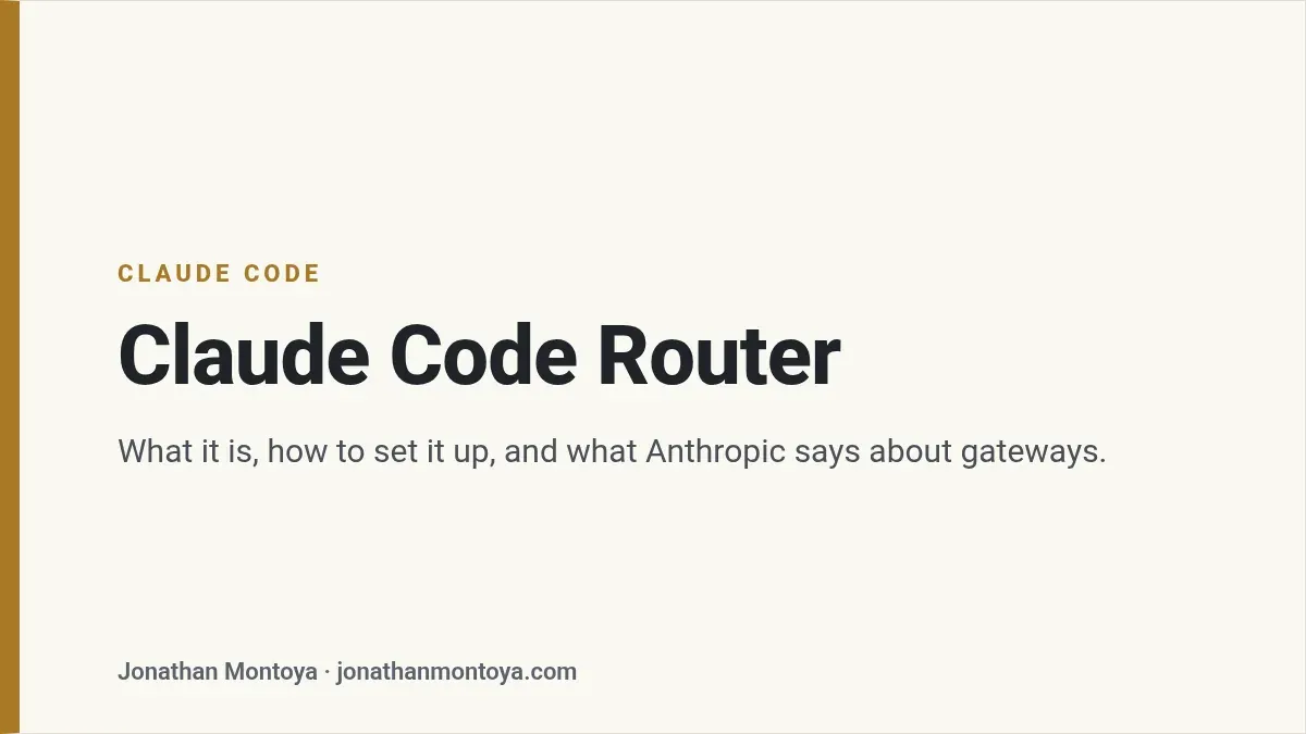 Title card: Claude Code Router